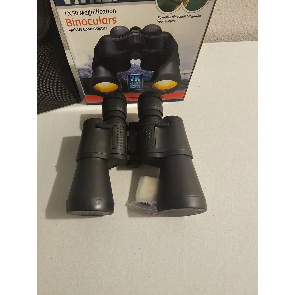 Vivitar 7x50 Magnification Binoculars Black Coated Optics UV Case